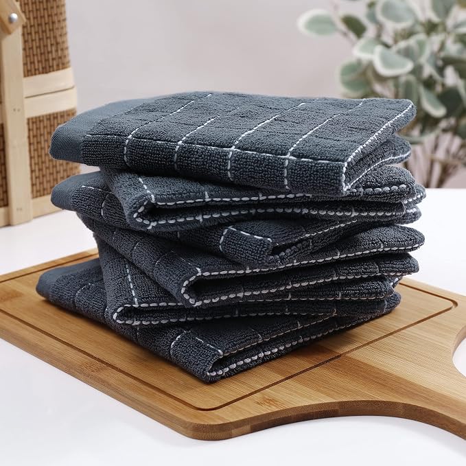 Homaxy 100% Cotton Terry Kitchen Dish Cloths, Ultra Soft and Absorbent Dish - Image 8