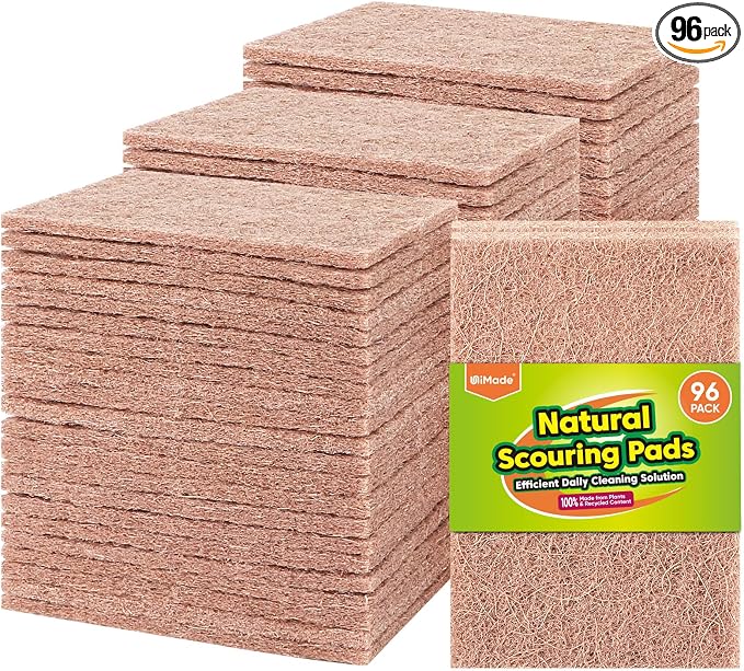 Natural Sisal Non-Scratch Scouring Pads, Garage and Outdoors, Cellulose by Unimade