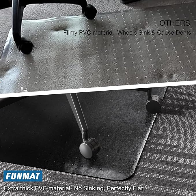 Chair Mat for Carpet, Non-Slip Office Vinyl Mat for Carpet - Image 6