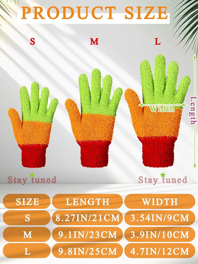 Patelai 3 Pairs Microfiber Plant Dusting Gloves Leaf Cleaning Gloves - Image 3