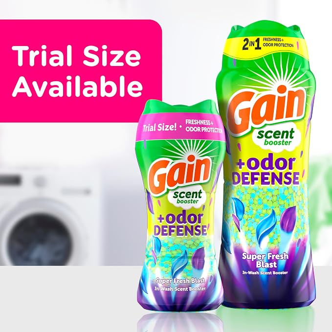 Gain Odor Defense In-wash Scent Booster, Super Fresh Blast scent, 21.1 OZ - Image 11