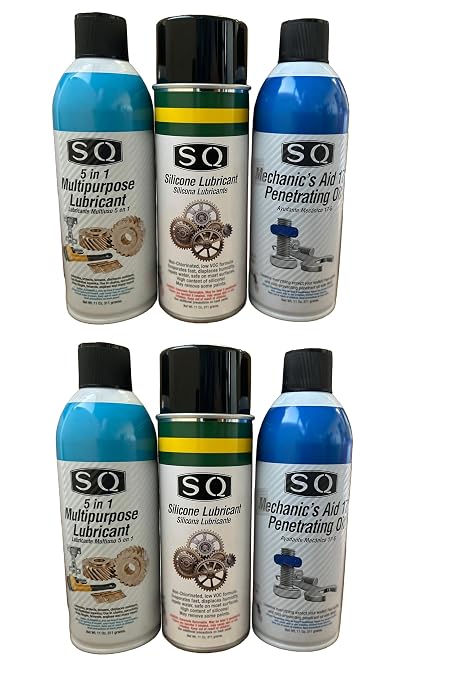 SQ Lubricant Combo, SQ Mechanic's Aid 17-6 Penetrating Catalist, 5 in 1 by Unknown