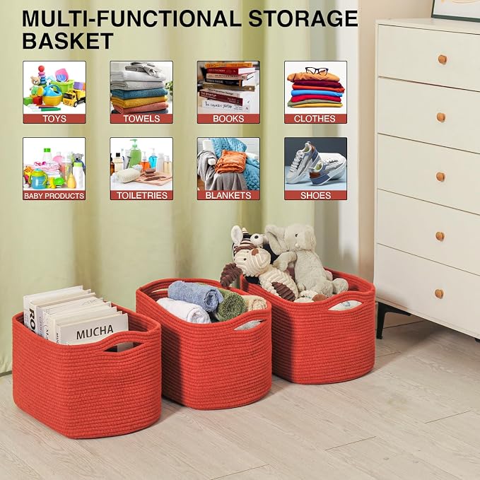 Storage Baskets for Organizing, Storage Basket for Shelves, Toy Towel Basket - Image 4