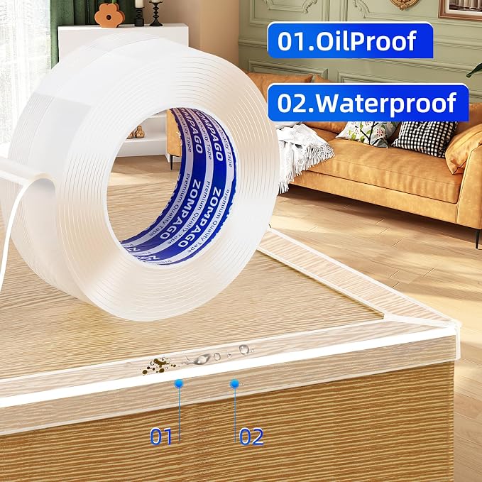Clear Soft Corner Protectors for Furniture Strip, 2in x9.84FT, 2 Rolls - Image 6