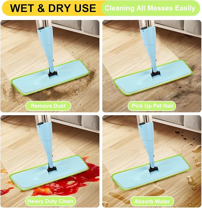 16.5 inch Reusable Mop Pads Microfiber Spray Mop Replacement Heads - Image 6
