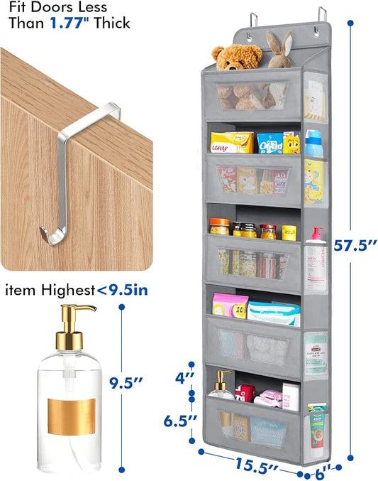 Meolsaek Over the Door Organizer, 46lbs Load and Anti-Tilt Design，5 Tier Behind - Image 2
