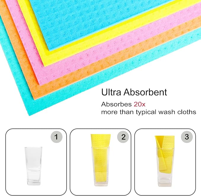 AMOUR INFINI Swedish Dishcloth Cellulose Sponge 8 Pack - Image 2