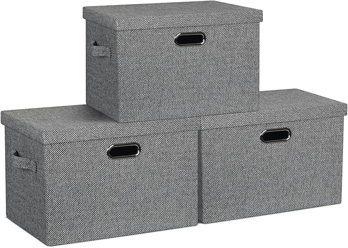 Large 17" 36 Quart Collapsible Stackable Storage Bins by GraciadecoStorage