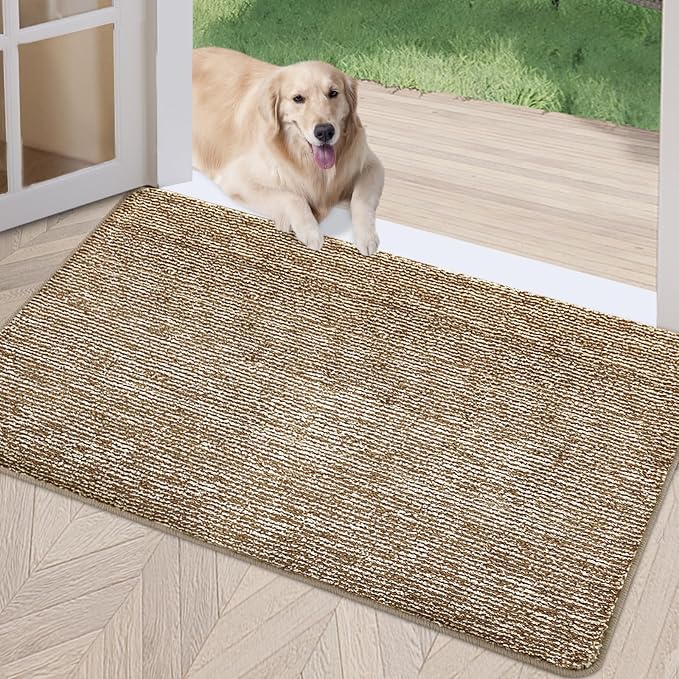 REFETONE Indoor Doormat, Front Door Mat 32"x40" Absorbent Rubber Backing Non by Refetone