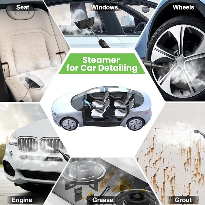 Handheld Steam Cleaner for Home, 2500W High Pressure Steam Cleaner for Car - Image 6