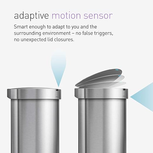 simplehuman 45 Liter / 12 Gallon Semi-Round Automatic Sensor Trash Can - Image 5