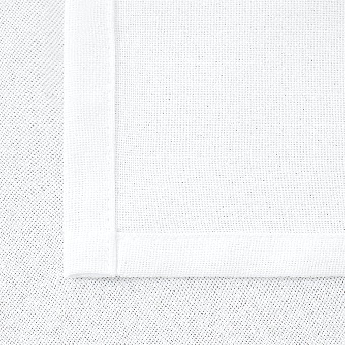 YoungsTex White Linen Semi Sheer Curtains 63 Inch Length - Image 8
