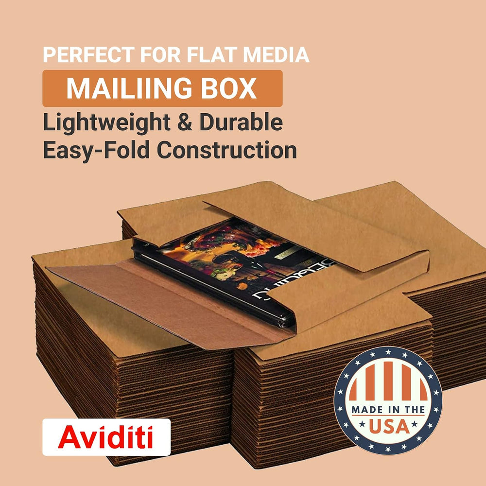 AVIDITI Easy-Fold Corrugated Cardboard Mailing Boxes, 12 1/2"L x 12 1/2&...