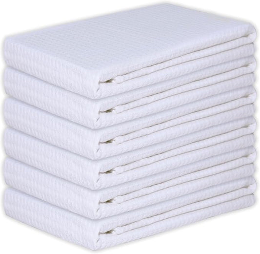 Kitchen Towels Set of 6 Soft Premium Cotton Highly Absorbent Dish Towels 18x28 by Gratico