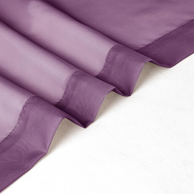 Chyhomenyc Plum Sheer Curtains 96 inches Long 2 Panels, Light Filtering Soft - Image 5