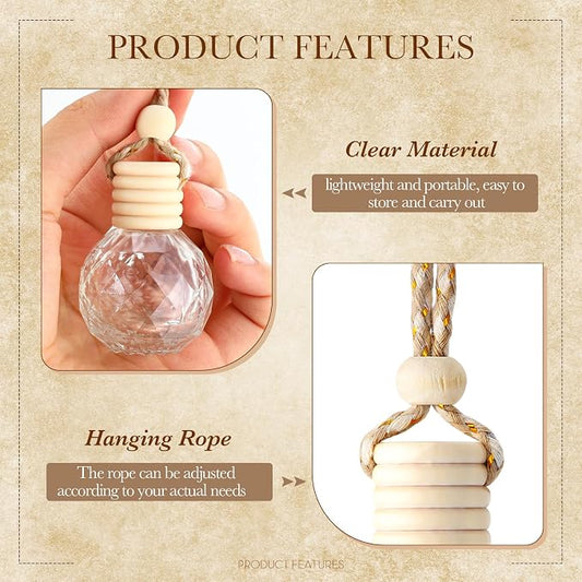 BBTO 50 Pcs Hanging Car Air Freshener Car Diffuser Bottles Empty Glass Perfume - Image 2