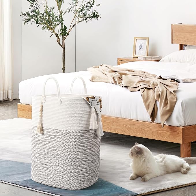 Woven Laundry Basket for Clothes, 100 L Large Rectangle Laundry Hampers - Image 4