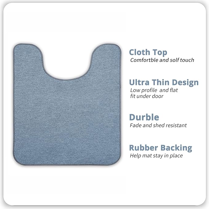 Toilet Rugs U Shaped Bathroom Rug, Machine Washable Non Slip Quick Dry Super - Image 2