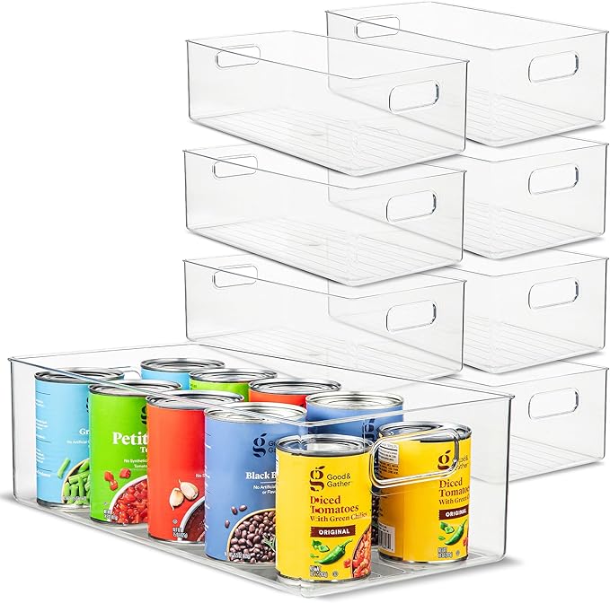 Plastic Food Storage 8 Pack Clear Container Bin by primebox