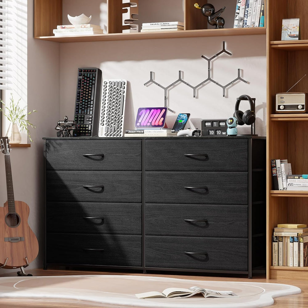 Furnulem Wide Dresser for Bedroom, TV Stand for 55'', 8 Drawer Dorm D...