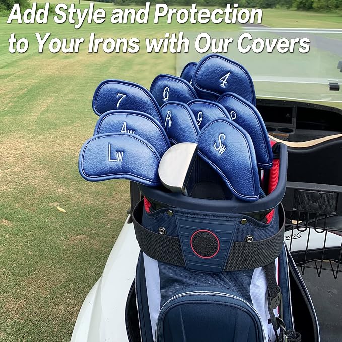 FINGER TEN Premium Synthetic Leather Stylish Iron & Wedge Golf Head Covers - Image 7