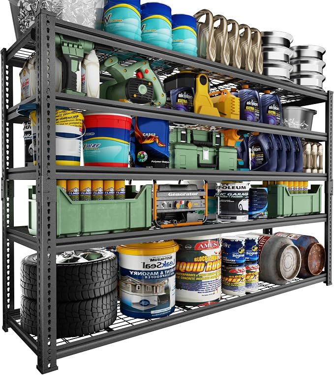 ROOMTEC Garage Shelving, 3300 LBS Capacity Storage Shelves Heavy Duty, 5 Tier