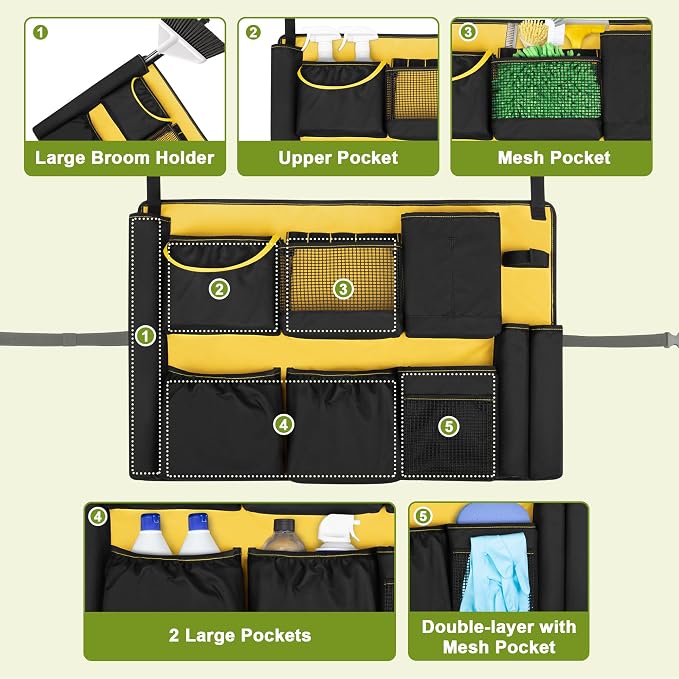 32-55 Gallon Trash Can Caddy Bag, Garbage Bin Apron Caddy - Image 3
