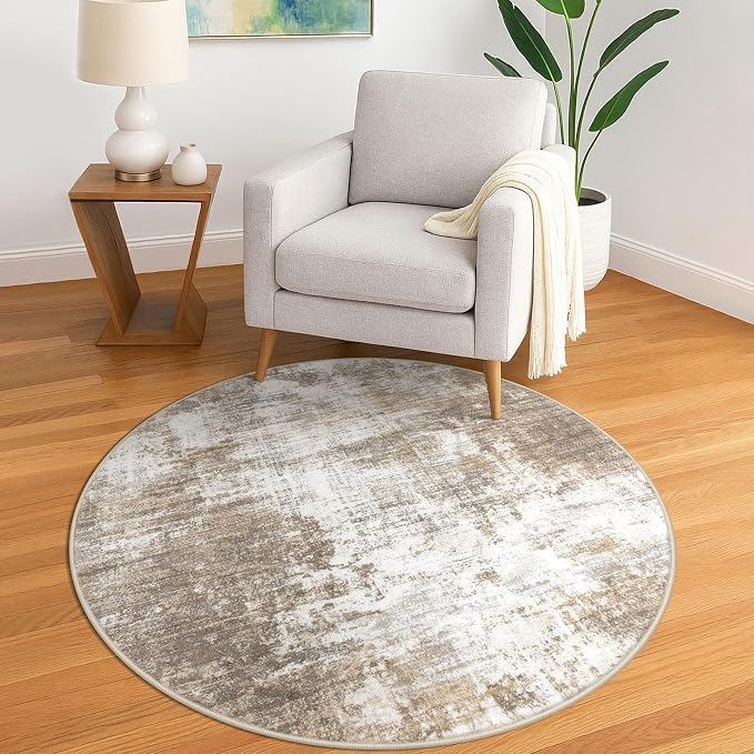 IOHOUZE Round Area Rug 5 Ft Circle Entryway Rugs Round Washable Door Mat Indoor by iOhouze