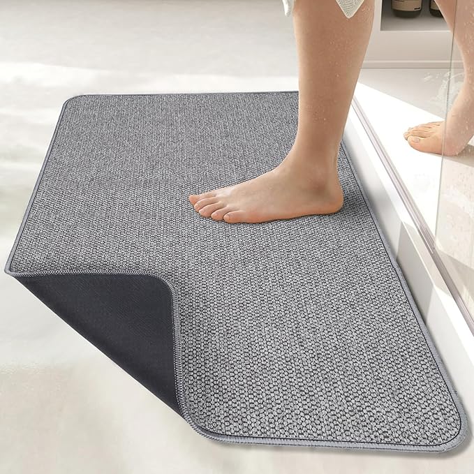 Bath Mat, Ultra Thin Bathroom Rugs, Rubber Bath Mats by BosapDirect