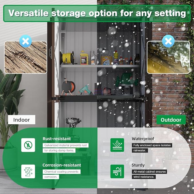 AECOJOY Outdoor Storage Cabinet Waterproof - Image 2