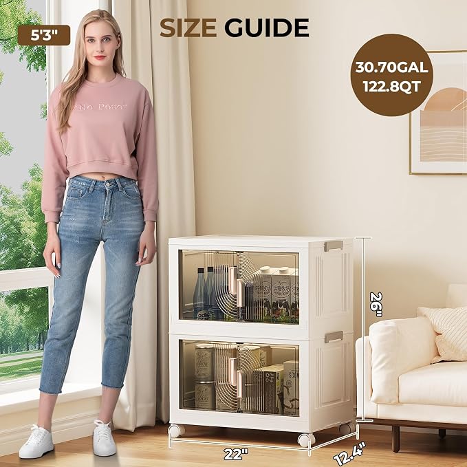 Elegant 2 Tiers Stackable Storage Bins - Image 2