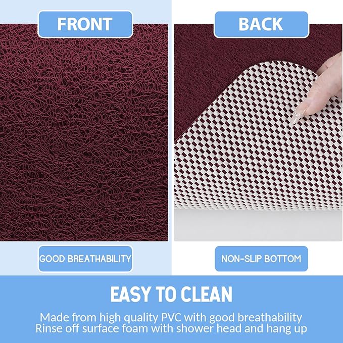 Non-Slip Bathtub Mat, 2 Pack Anti Slip Shower Mat, Fast Drying Bathtub Mats - Image 4