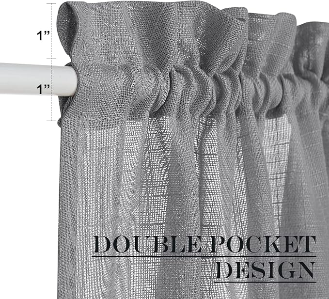 NICETOWN Linen French Door Curtains Privacy Light Reducing Window Coverings - Image 5