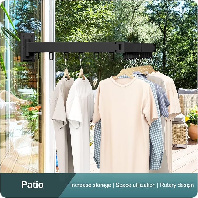 Clothes Drying Rack, Laundry Drying Rack, Clothes Rack Wall Mount, Wall Mounted - Image 6