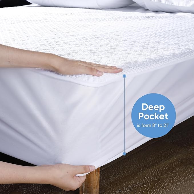 Cooling Waterproof Mattress Protector California King Size, Mattress Cover 3D - Image 5