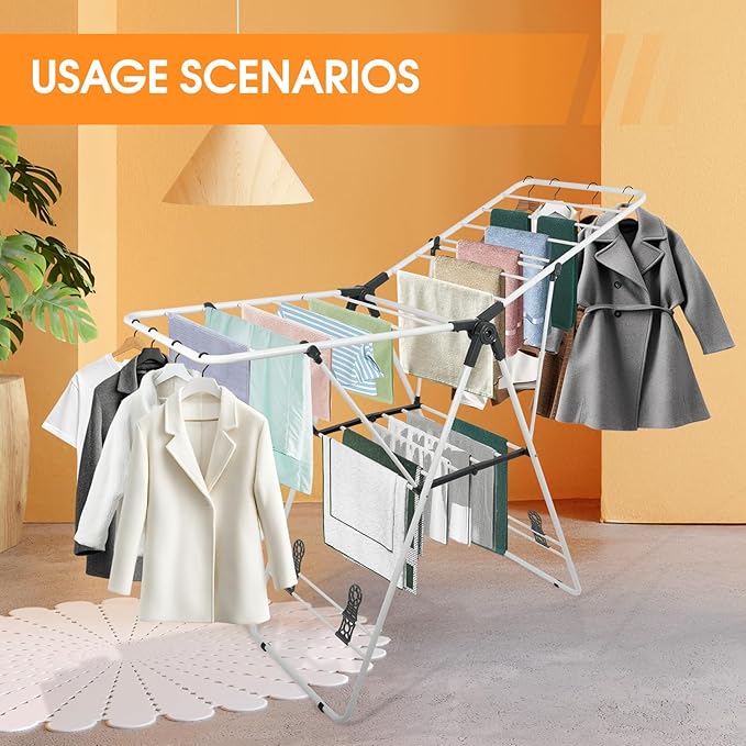 Clothes Drying Rack Foldable, Metal Laundry Drying Rack, - Image 7