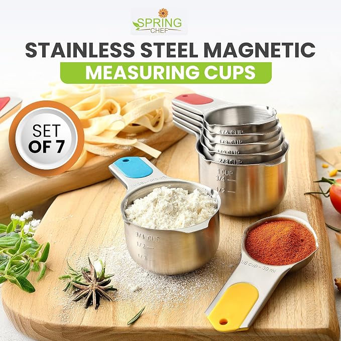 Spring Chef Magnetic Stainless Steel Measuring Cups, Kitchen Tools - Image 7