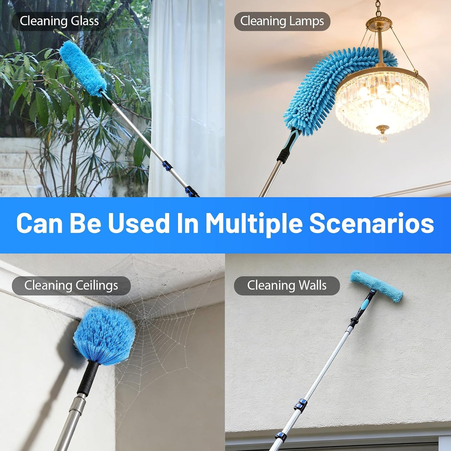 25ft High Reach Duster Kits, Heavy Duty High Reach Duster Kit for Cleaning