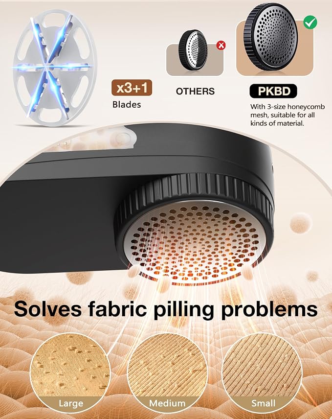 IPX6 Waterproof Washable Electric Fabric Shaver and Lint Remover, Rechargeable - Image 4