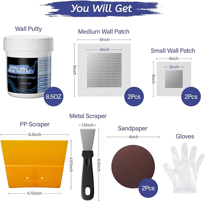 Oriflame Drywall Repair Kit: 8.5 Ounce Spackle Wall Repair - Image 9