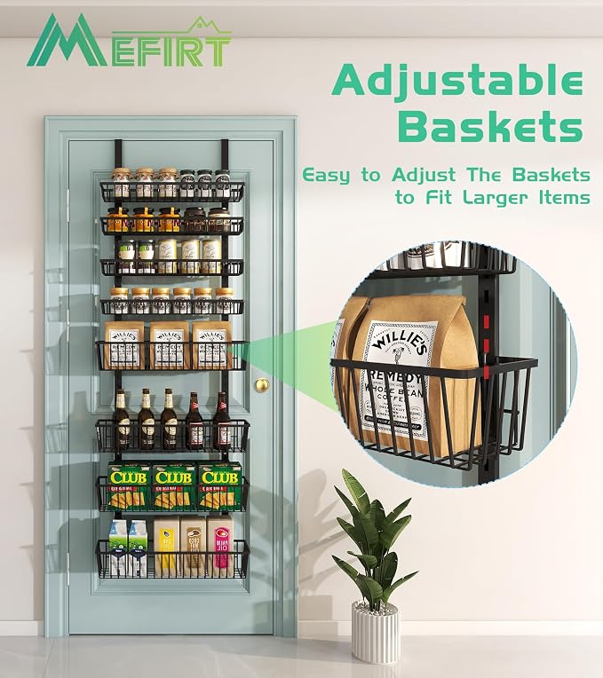Over The Door Pantry Organizer, Pantry Organization and Storage, 8-Tier Deep - Image 4