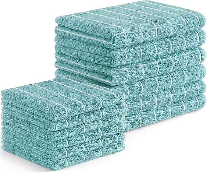 Homaxy Microfiber Kitchen Towels and Dishcloths Set, 12 Pack Soft and Absorbent by Homaxy