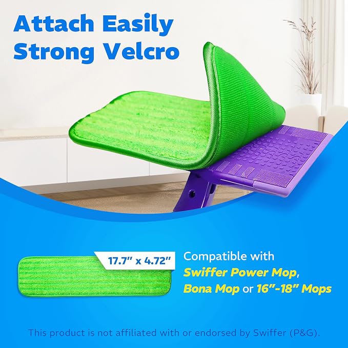3 Pack Reusable Microfiber Mop Pads, Compatible - Image 2