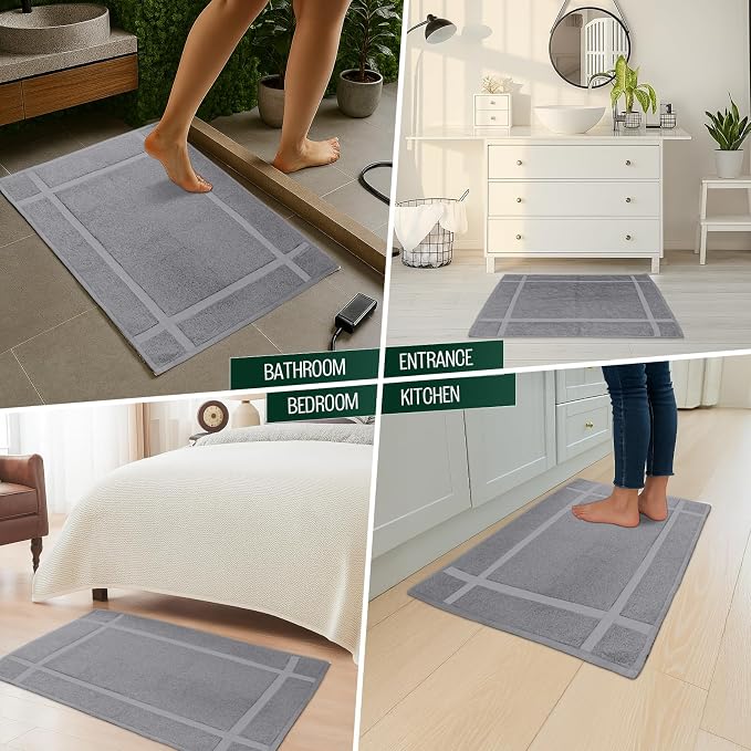 Pearl Linens Pack of 6 100% Cotton Bath Mat 20x30 inches, Soft & Absorbent - Image 7