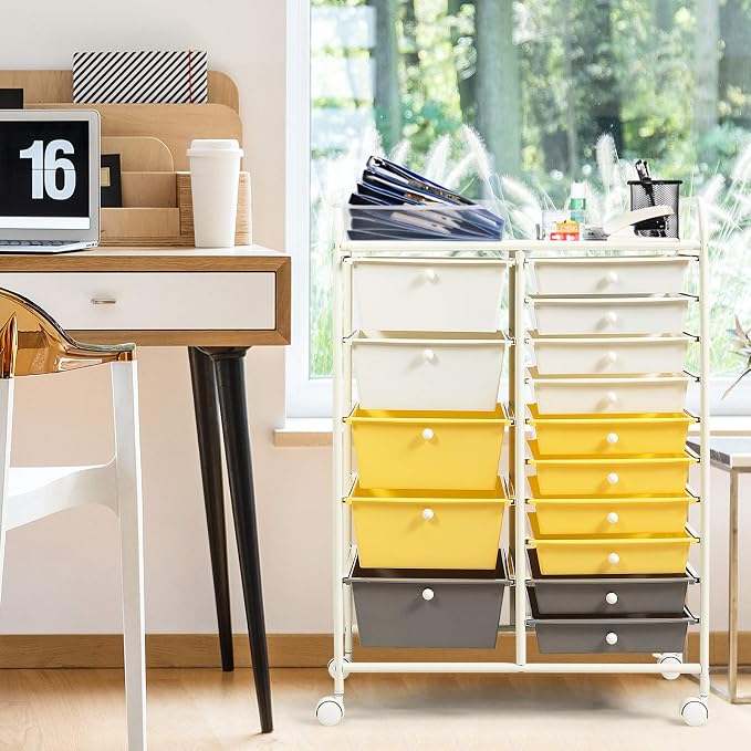 GOFLAME 15-Drawer Rolling Storage Cart, Utility Cart - Image 2