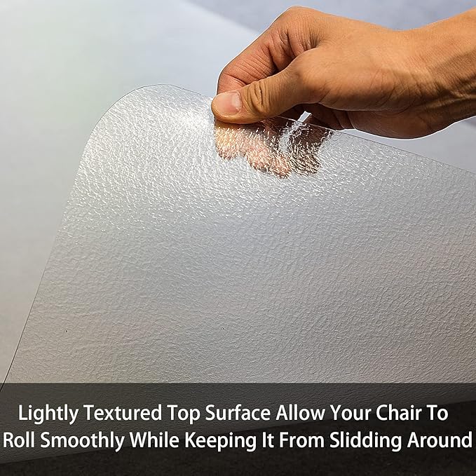 Office Chair Mat for Hardwood Floor, 48”x 36” Vinyl Desk Chair Mat Clear Floor - Image 3