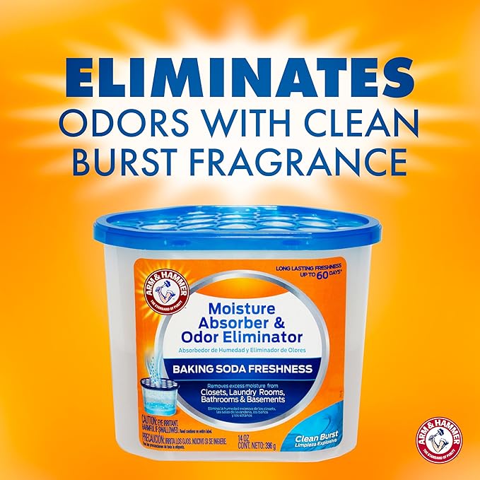 Arm & Hammer Clean Burst Moisture Absorber and Odor Eliminator Tubs, 14 oz - Image 3