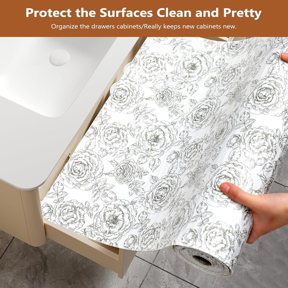 Shelf Drawer Liner for Kitchen Cabinets Non Adhesive, Slip Resistant Strong G...