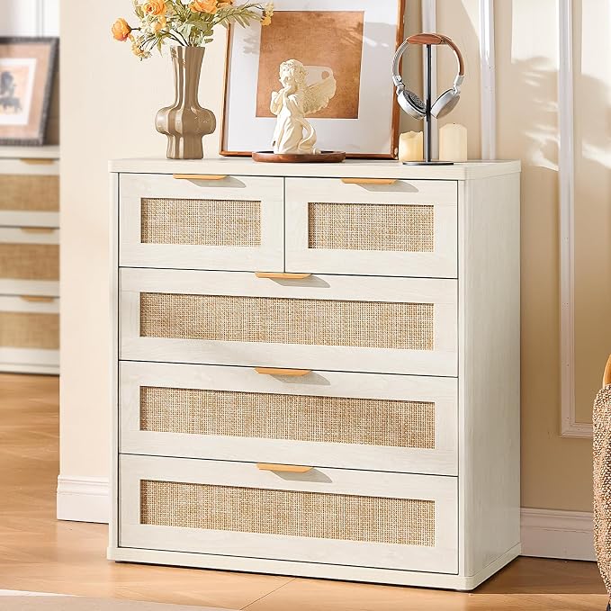 LEYAOYAO White Dresser for Bedroom, 33.5" Tall Chest of Drawers, Modern 5 - Image 8
