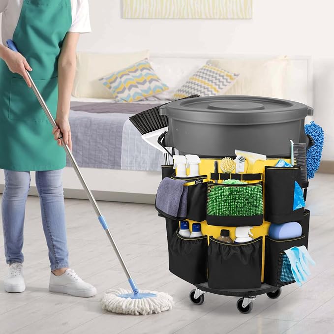 32-55 Gallon Trash Can Caddy Bag, Garbage Bin Apron Caddy - Image 7